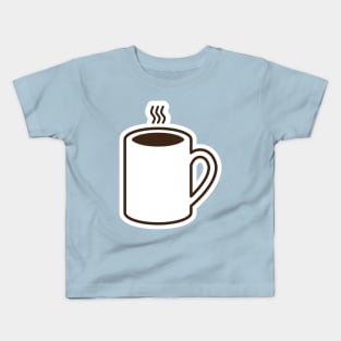 vector illustration of a cup of hot coffee Kids T-Shirt